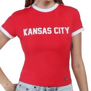 Hype and Vice Kansas City Women's Red Goalie Baby Tee
